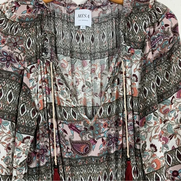 Misa Los Angeles Long Sleeve Dress - Black and White - Picture 6 of 11